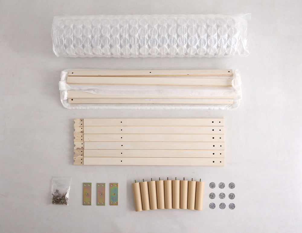 脚付きベッド ポケットコイルロールマットレス［ダブル］