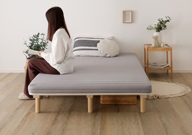 脚付きベッド ウレタンロールマットレス［セミシングル］