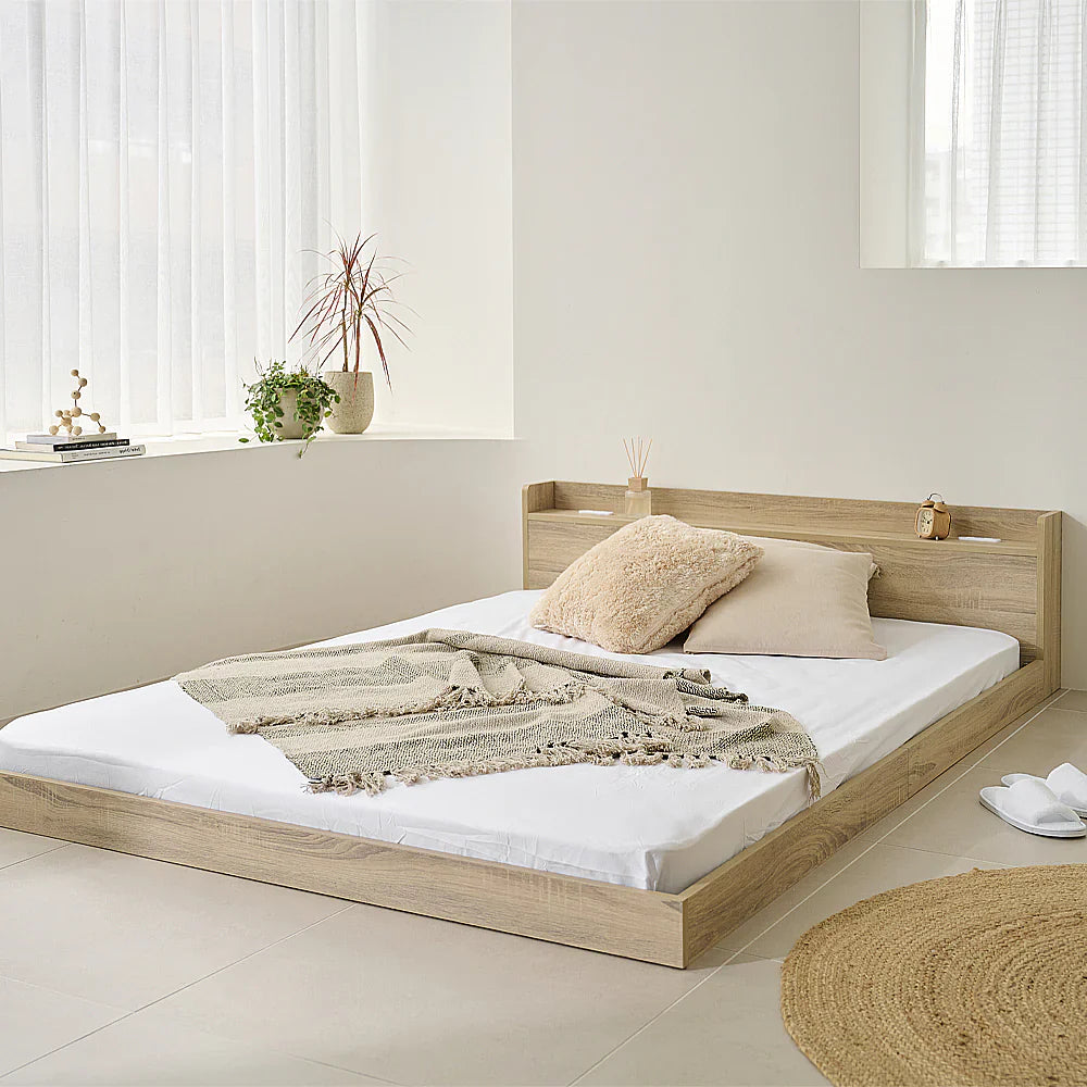 ローベッド すのこ 宮棚 コンセント付き ［NERERU ネレル］