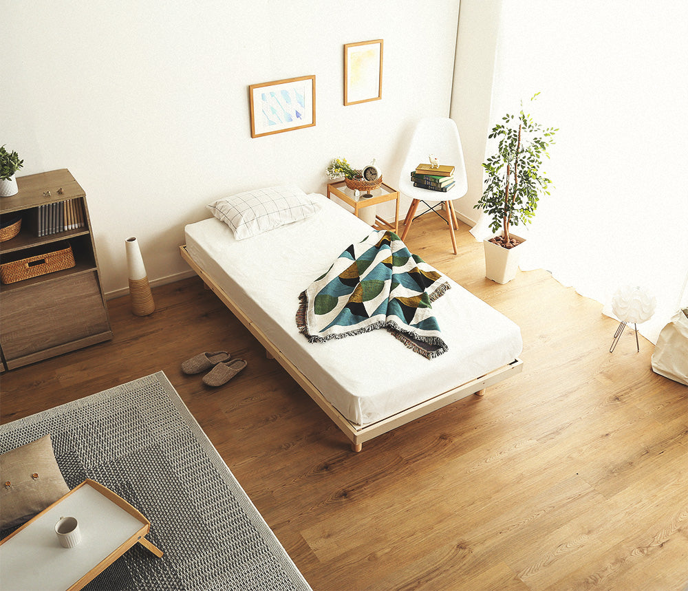 北欧インテリア　天然木すのこベッド　【ダブル】