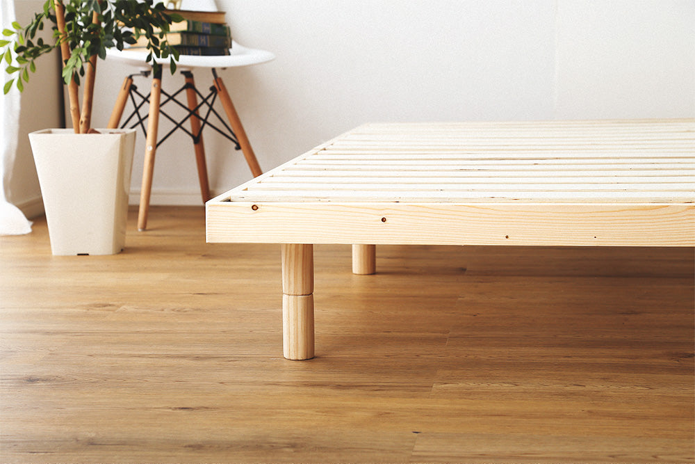 北欧インテリア　天然木すのこベッド　【ダブル】