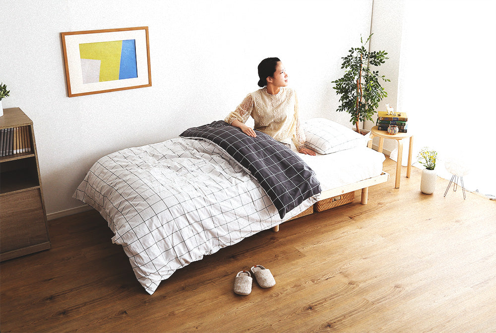 北欧インテリア　天然木すのこベッド　【ダブル】