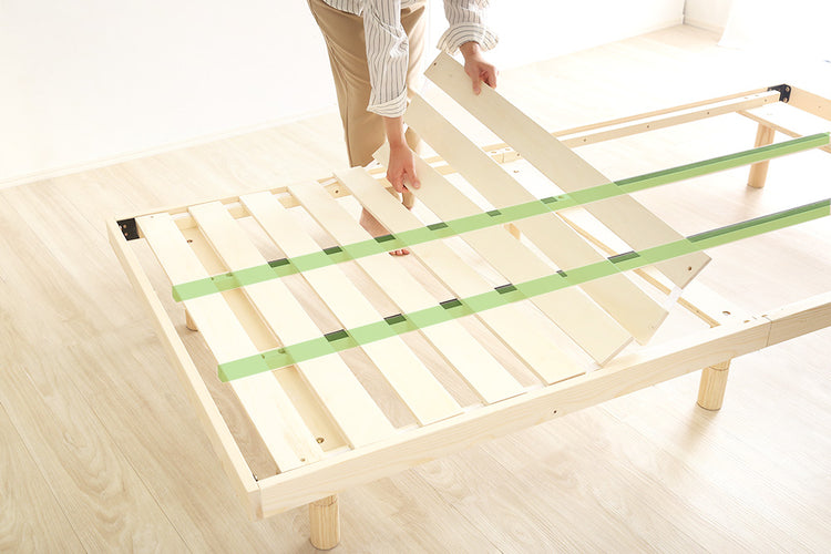 北欧インテリア　天然木すのこベッド　【ダブル】