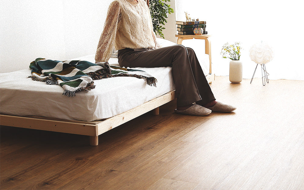 北欧インテリア　天然木すのこベッド　【ダブル】