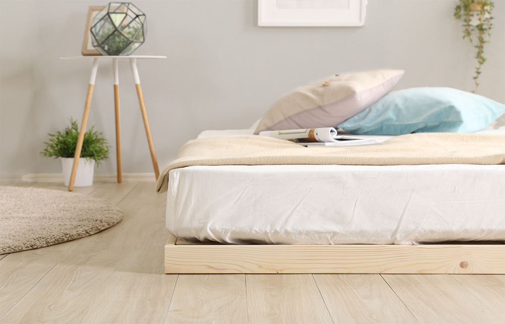 北欧インテリア　天然木すのこベッド　【ダブル】