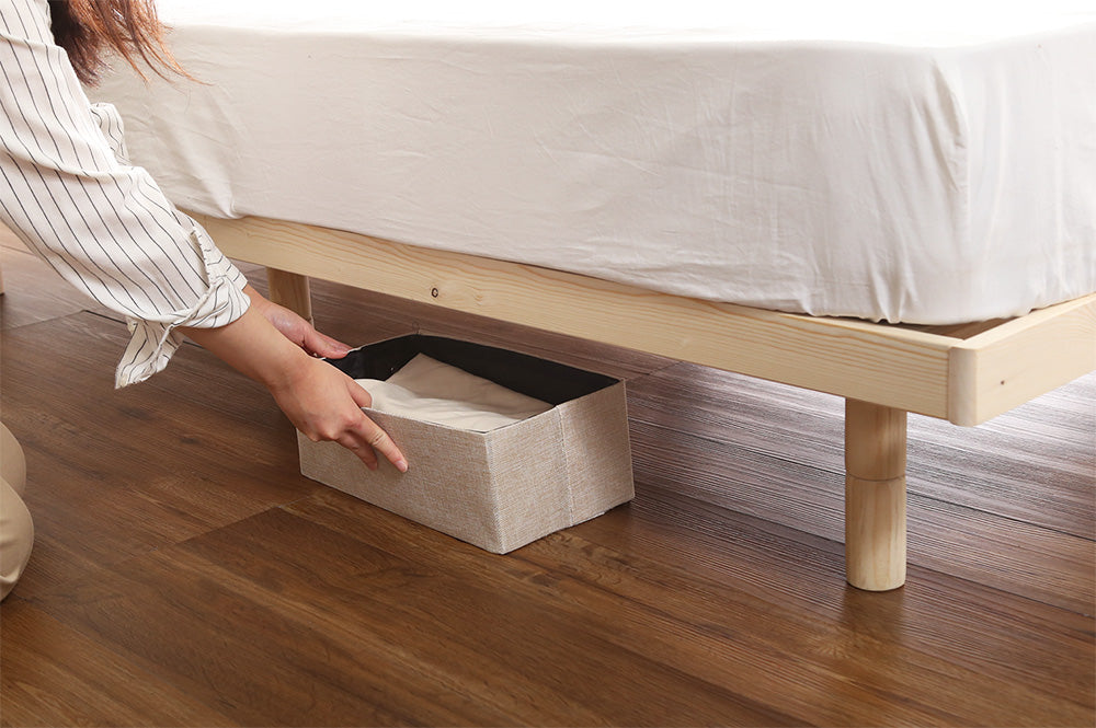 北欧インテリア　天然木すのこベッド　【ダブル】