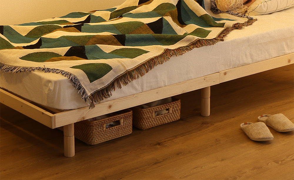 北欧インテリア　天然木すのこベッド　【ダブル】
