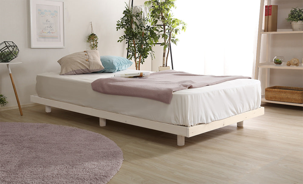 北欧インテリア　天然木すのこベッド　【ダブル】