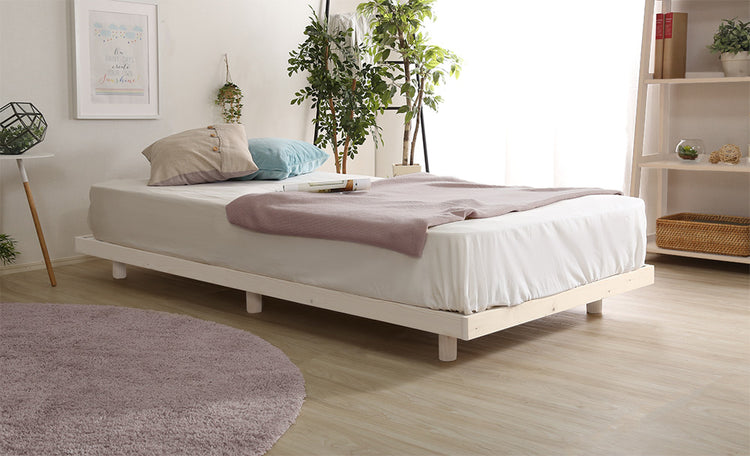 北欧インテリア　天然木すのこベッド　【ダブル】