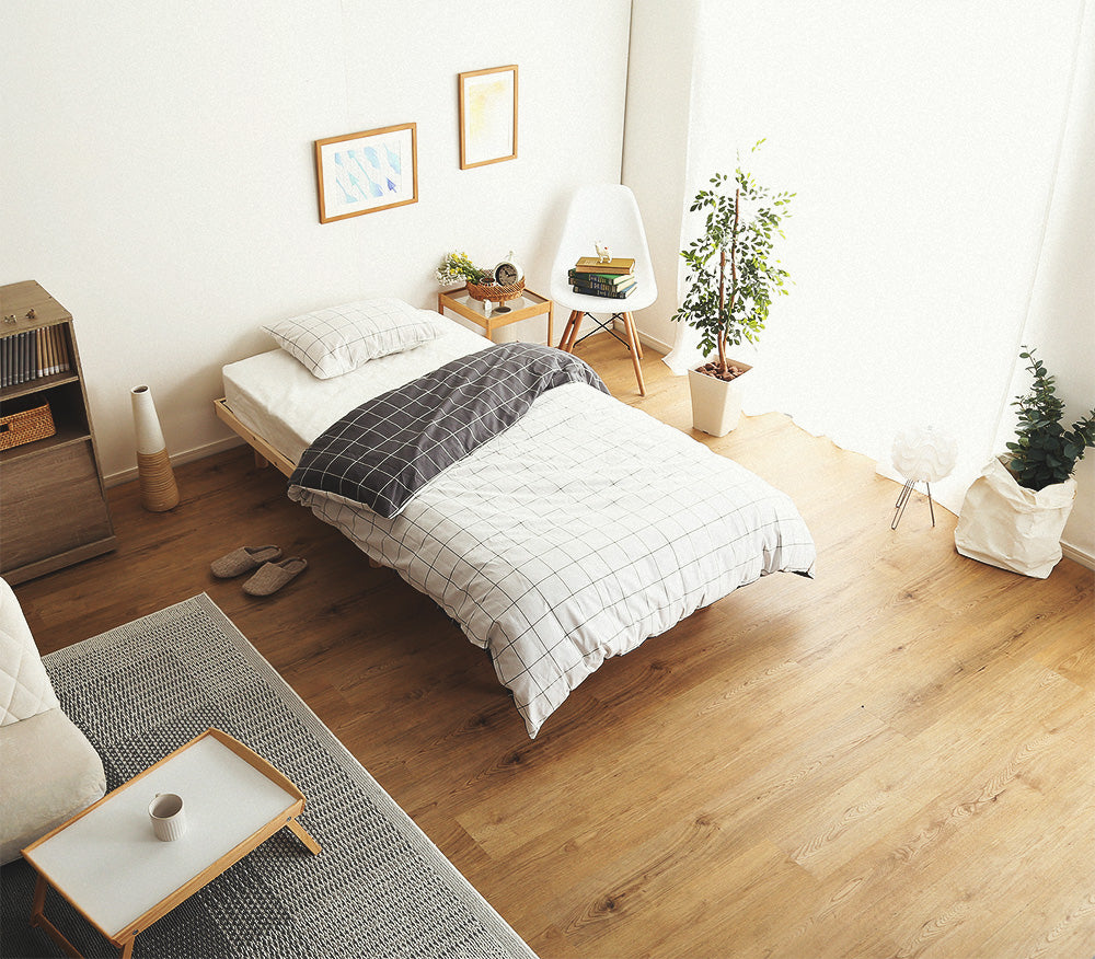 北欧インテリア　天然木すのこベッド　【ダブル】