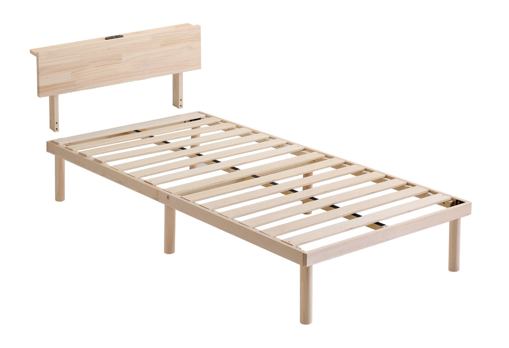 宮単体 高さ2段階調整脚付きすのこベッド パイン材【シングル】