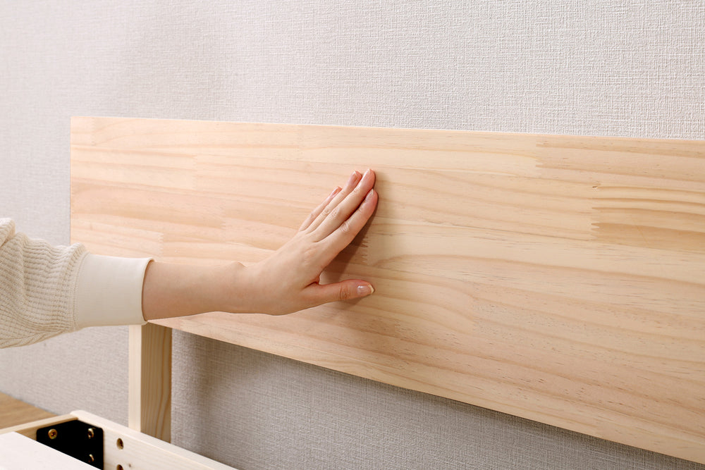 宮単体 高さ2段階調整脚付きすのこベッド パイン材【シングル】