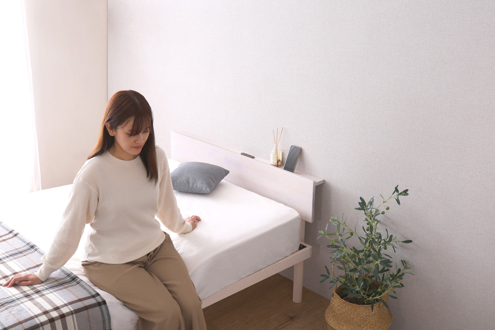 宮単体 高さ2段階調整脚付きすのこベッド パイン材【シングル】