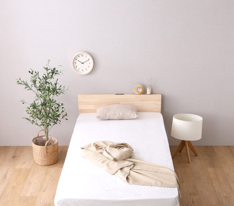 宮単体 高さ2段階調整脚付きすのこベッド パイン材【シングル】