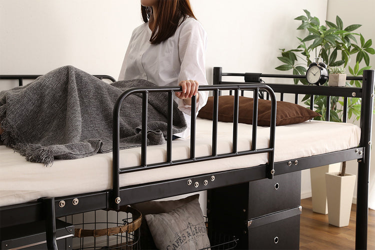 宮棚・2口コンセント付きロフトベッド【シングル】