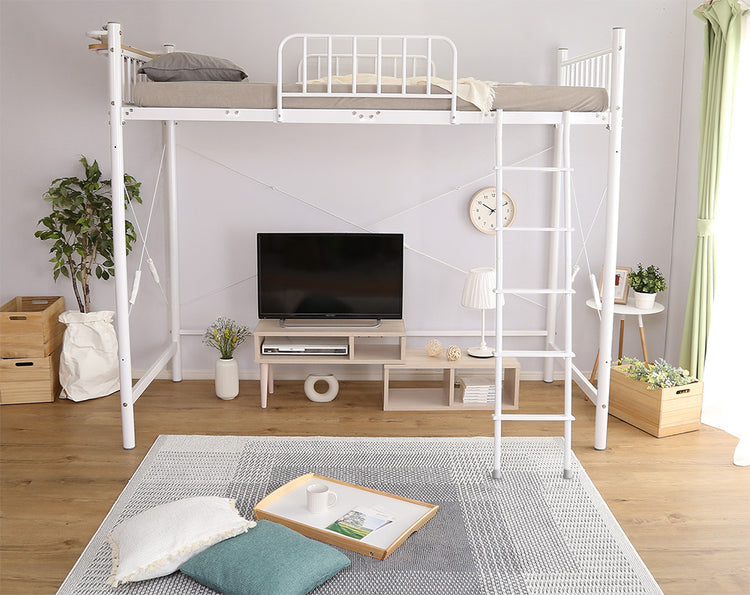 宮棚・2口コンセント付きロフトベッド【シングル】