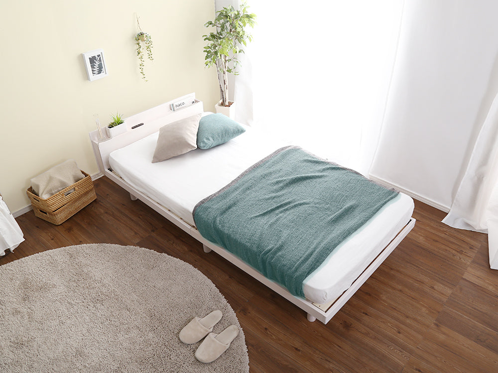 宮セット 高さ3段階調整脚付きすのこベッド パイン材【ダブル】