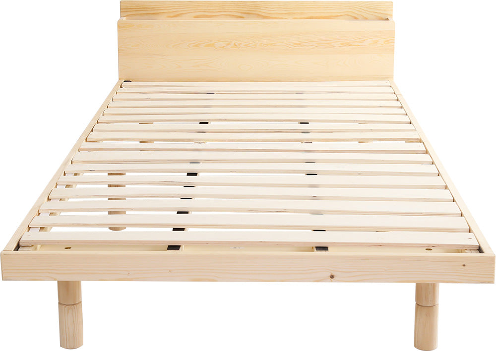 宮セット 高さ3段階調整脚付きすのこベッド パイン材【ダブル】