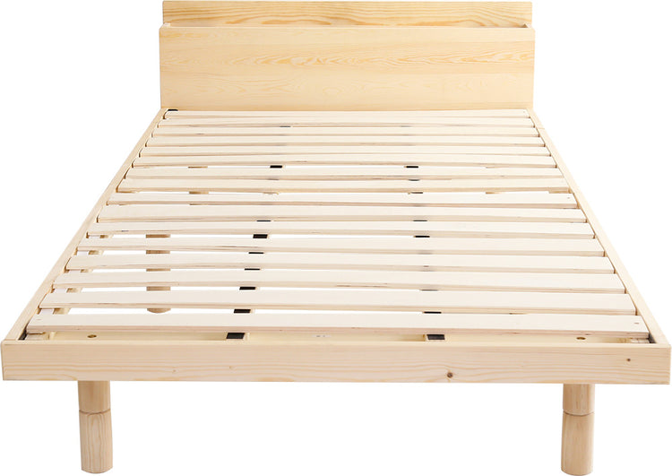 宮セット 高さ3段階調整脚付きすのこベッド パイン材【ダブル】