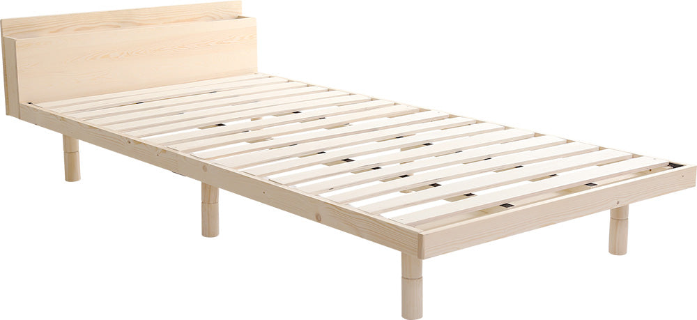 宮セット 高さ3段階調整脚付きすのこベッド パイン材【ダブル】