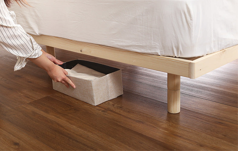 宮セット 高さ3段階調整脚付きすのこベッド パイン材【ダブル】