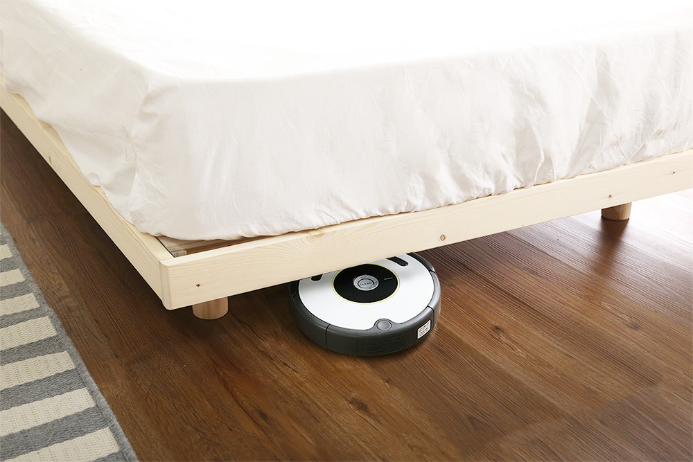 宮セット 高さ3段階調整脚付きすのこベッド パイン材【ダブル】