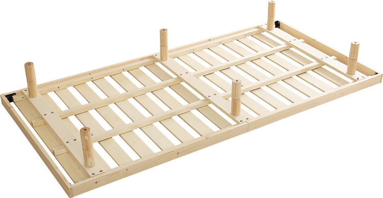 宮セット 高さ3段階調整脚付きすのこベッド パイン材【ダブル】