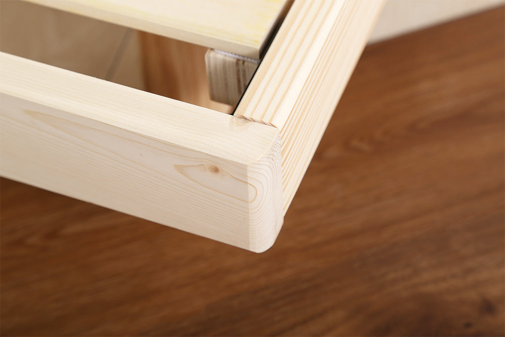 宮セット 高さ3段階調整脚付きすのこベッド パイン材【ダブル】