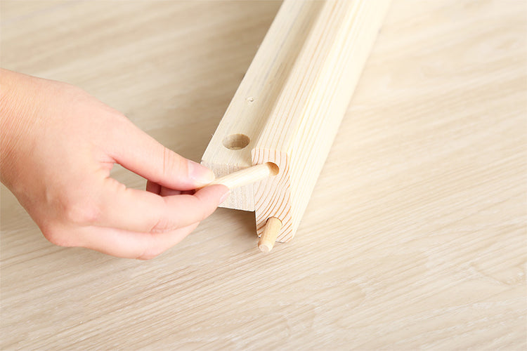 宮セット 高さ3段階調整脚付きすのこベッド パイン材【ダブル】