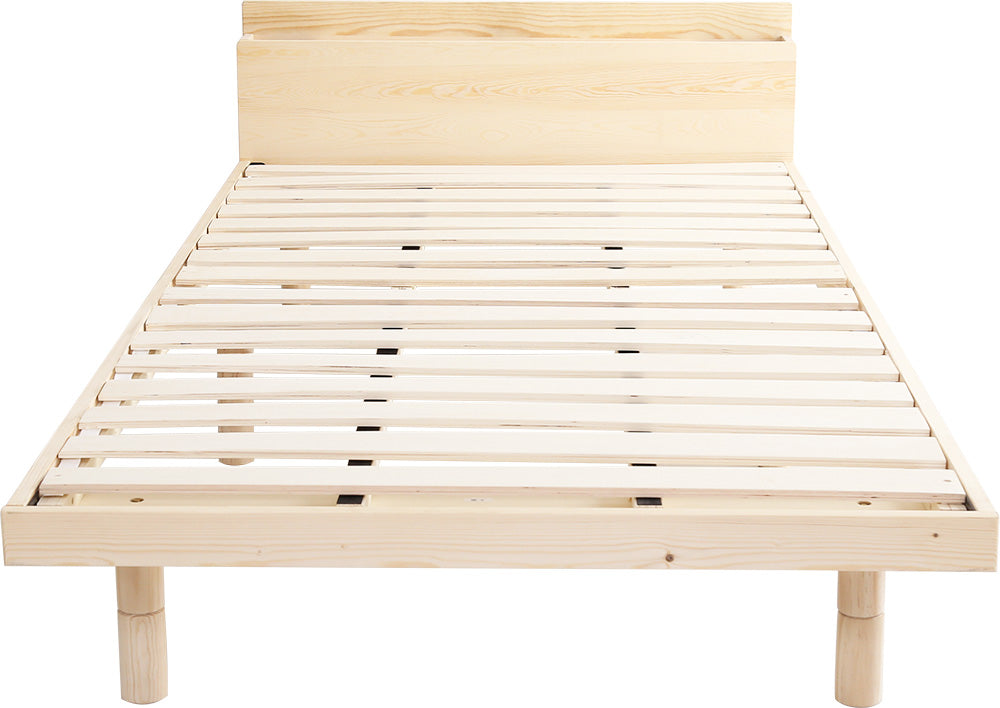 宮セット 高さ3段階調整脚付きすのこベッド パイン材【ダブル】
