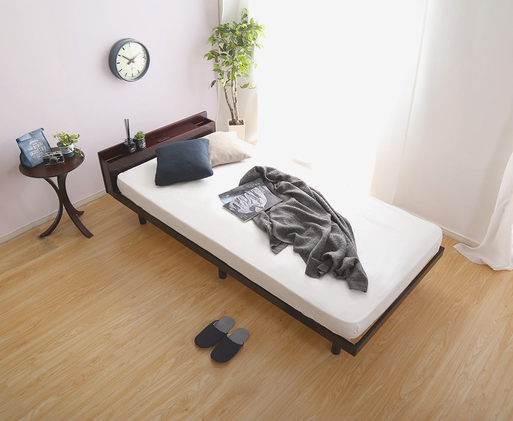 宮セット 高さ3段階調整脚付きすのこベッド パイン材【ダブル】