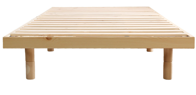 宮セット 高さ3段階調整脚付きすのこベッド パイン材【ダブル】