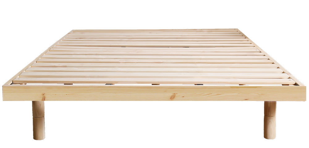 宮セット 高さ3段階調整脚付きすのこベッド パイン材【ダブル】