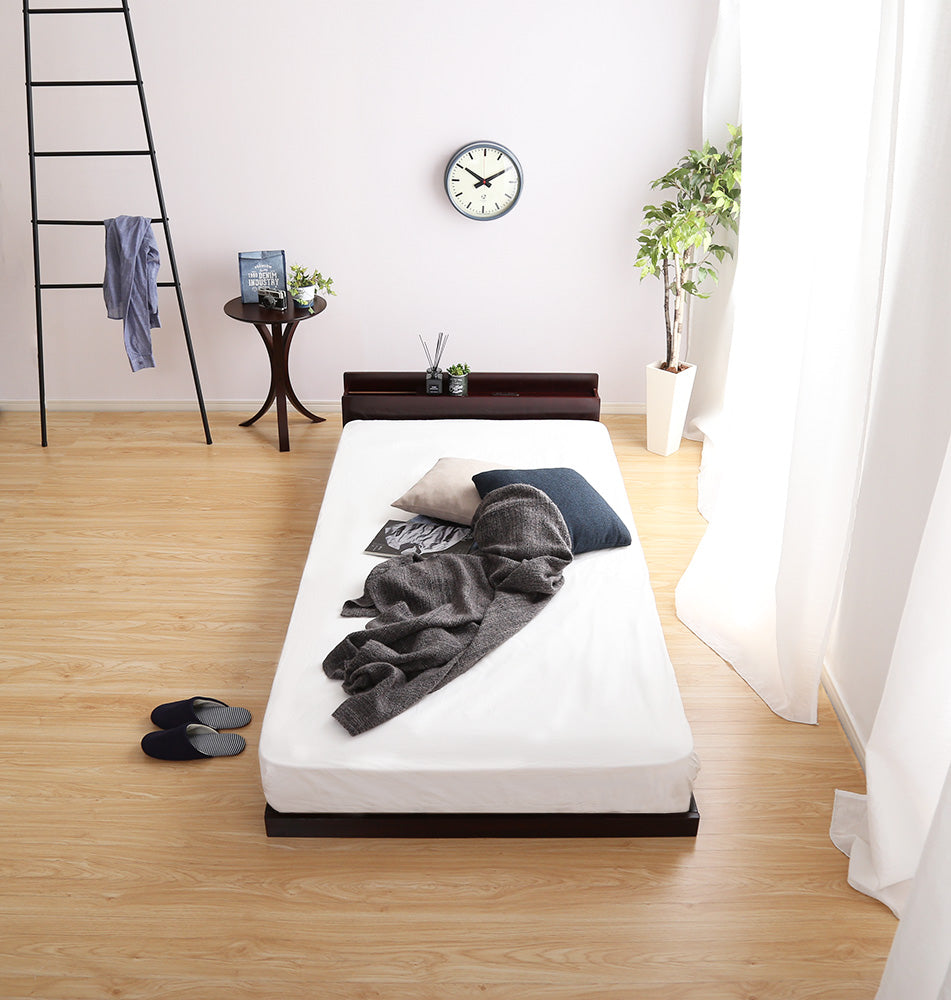 宮セット 高さ3段階調整脚付きすのこベッド パイン材【ダブル