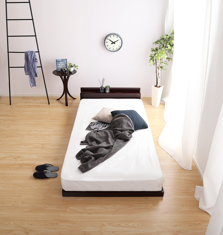 宮セット 高さ3段階調整脚付きすのこベッド パイン材【ダブル】