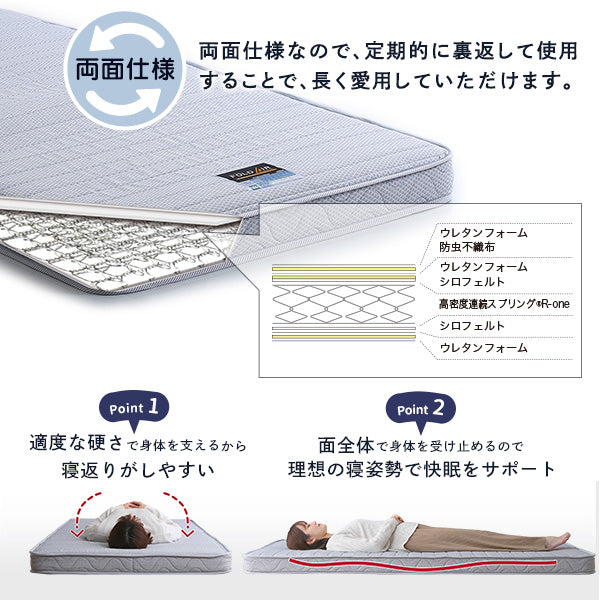 フランスベッド　たたんで収納スプリングマットレス【シングル】