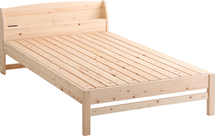 棚コンセント付きベッド 国産ヒノキ すのこタイプ【シングル】