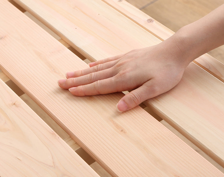 棚コンセント付きベッド 国産ヒノキ すのこタイプ【シングル】