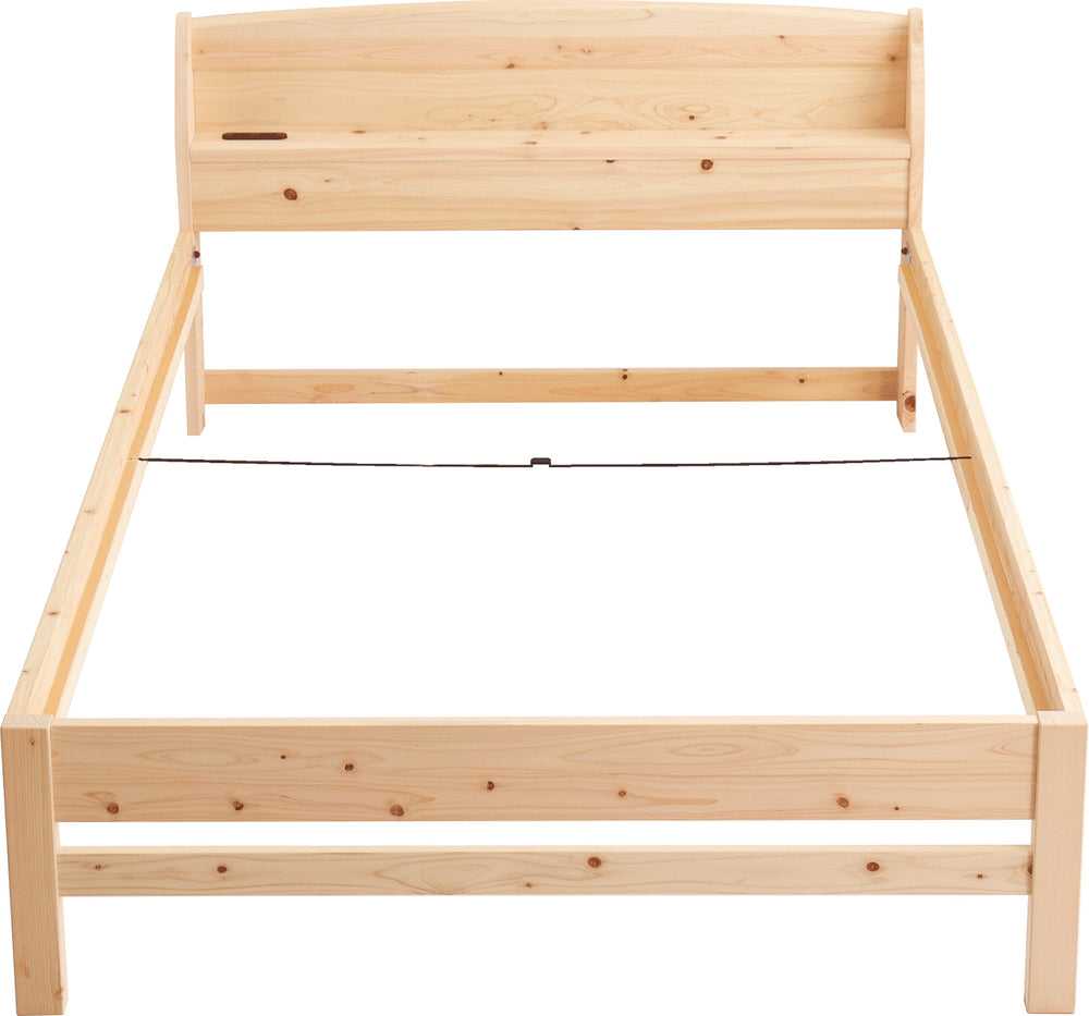 棚コンセント付きベッド 国産ヒノキ すのこタイプ【シングル】