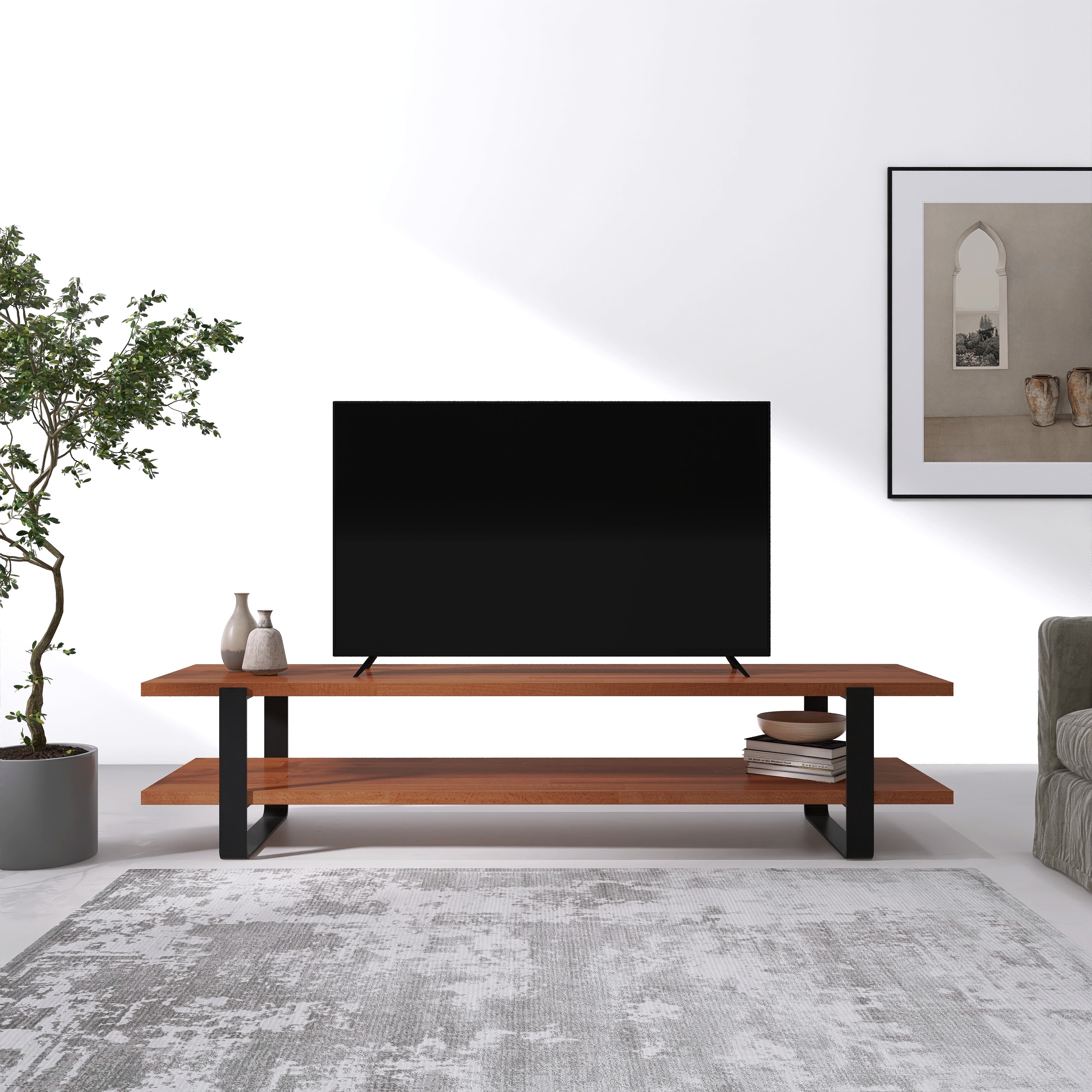 【オバヒト】ヴィンテージ　アイアンローテーブル　テレビ台 テレビ台 テレビボード テレビラック ローボード テレビラック