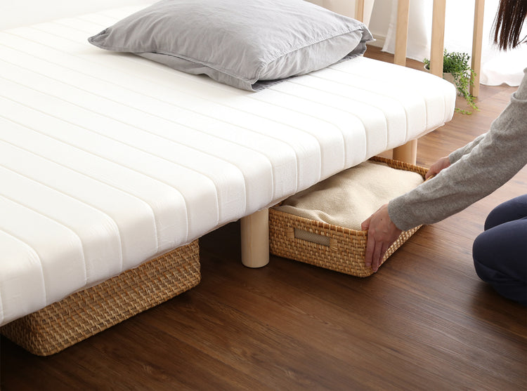 脚付きベッド　ウレタンロールマットレス【ダブル】